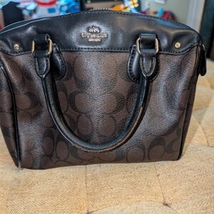 Coach Black And Brown Rowan Satchel.